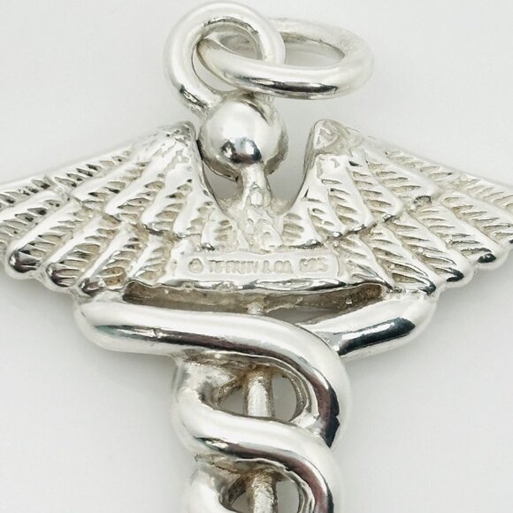 Tiffany & Co Caduceus Key Ring in Sterling Silver Doctor Keyring Keychain - Picture 5 of 6